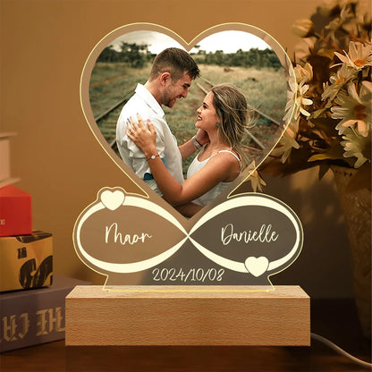 Personalized Photo Frame with Night Light, Customized