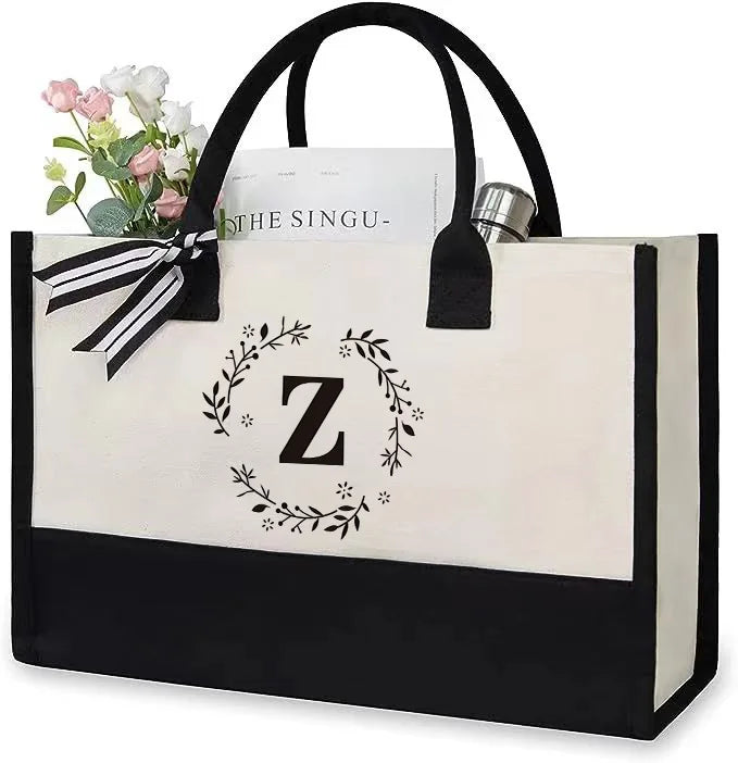 Canvas Tote Bag Letter Birthday Wedding Gift Personalized