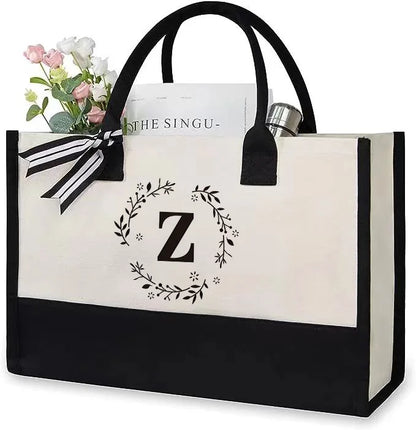 Canvas Tote Bag Letter Birthday Wedding Gift Personalized