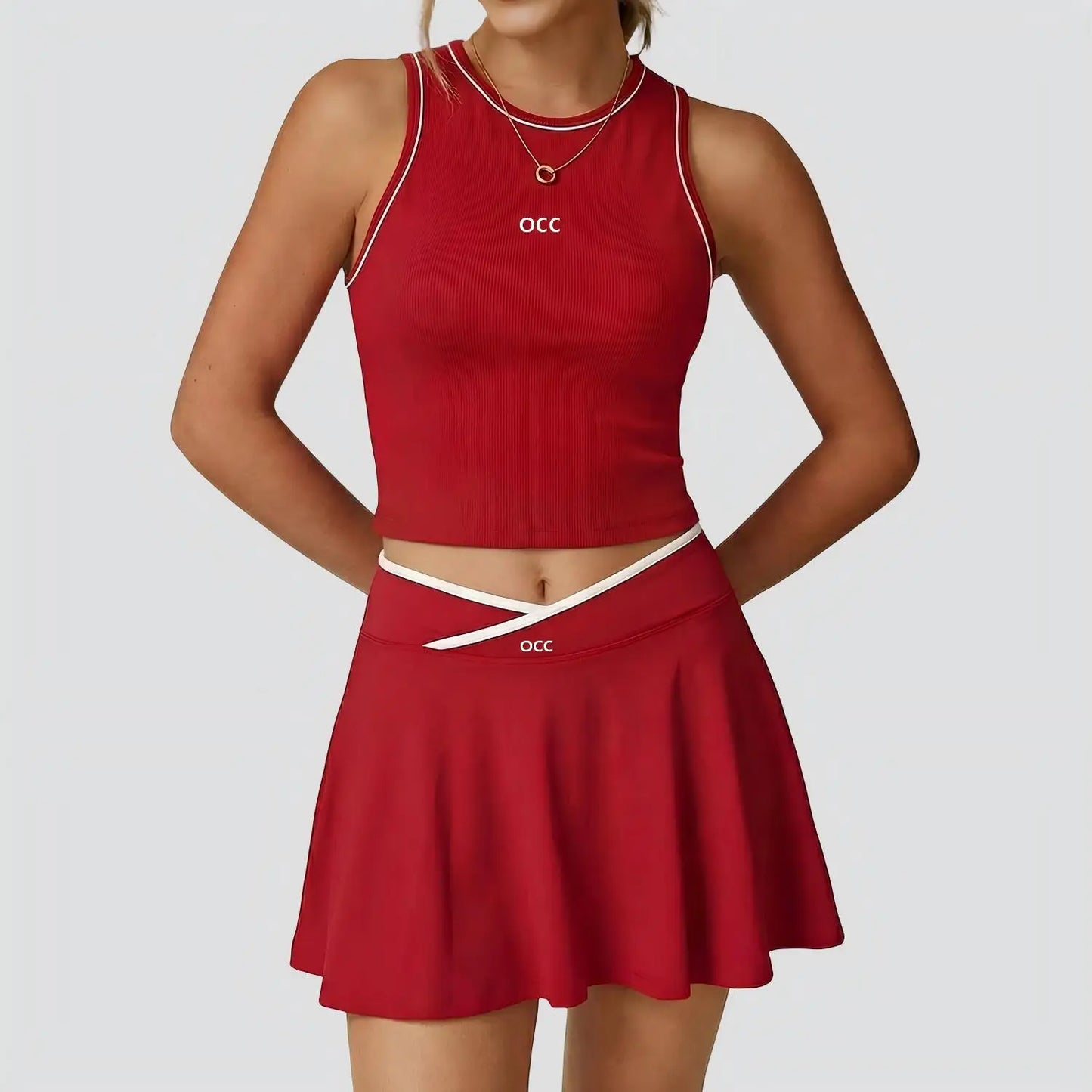 Tennis skirt set, golf half body patchwork skirt