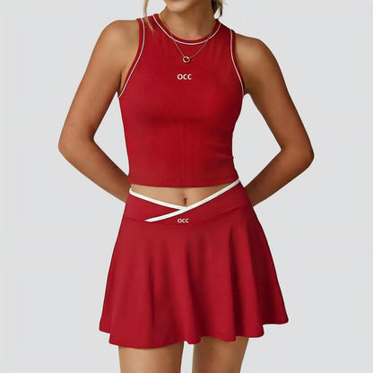 Tennis skirt set, golf half body patchwork skirt