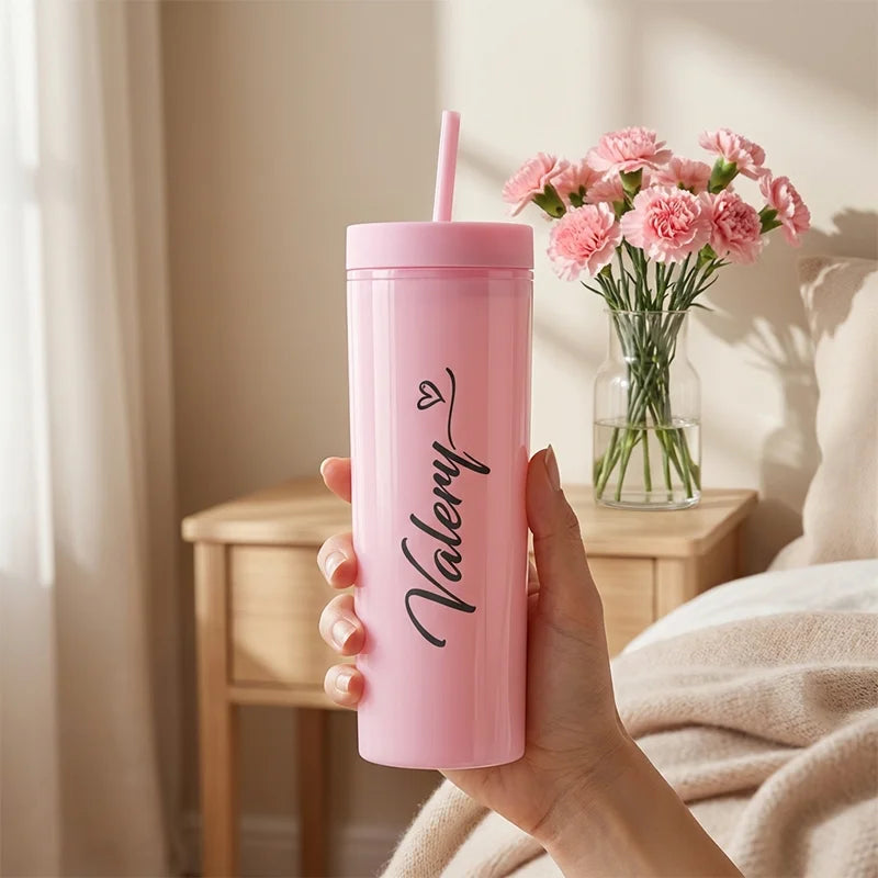 Personalized Slim Skinny Tumblers 16oz Matte Acrylic