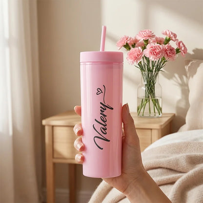 Personalized Slim Skinny Tumblers 16oz Matte Acrylic