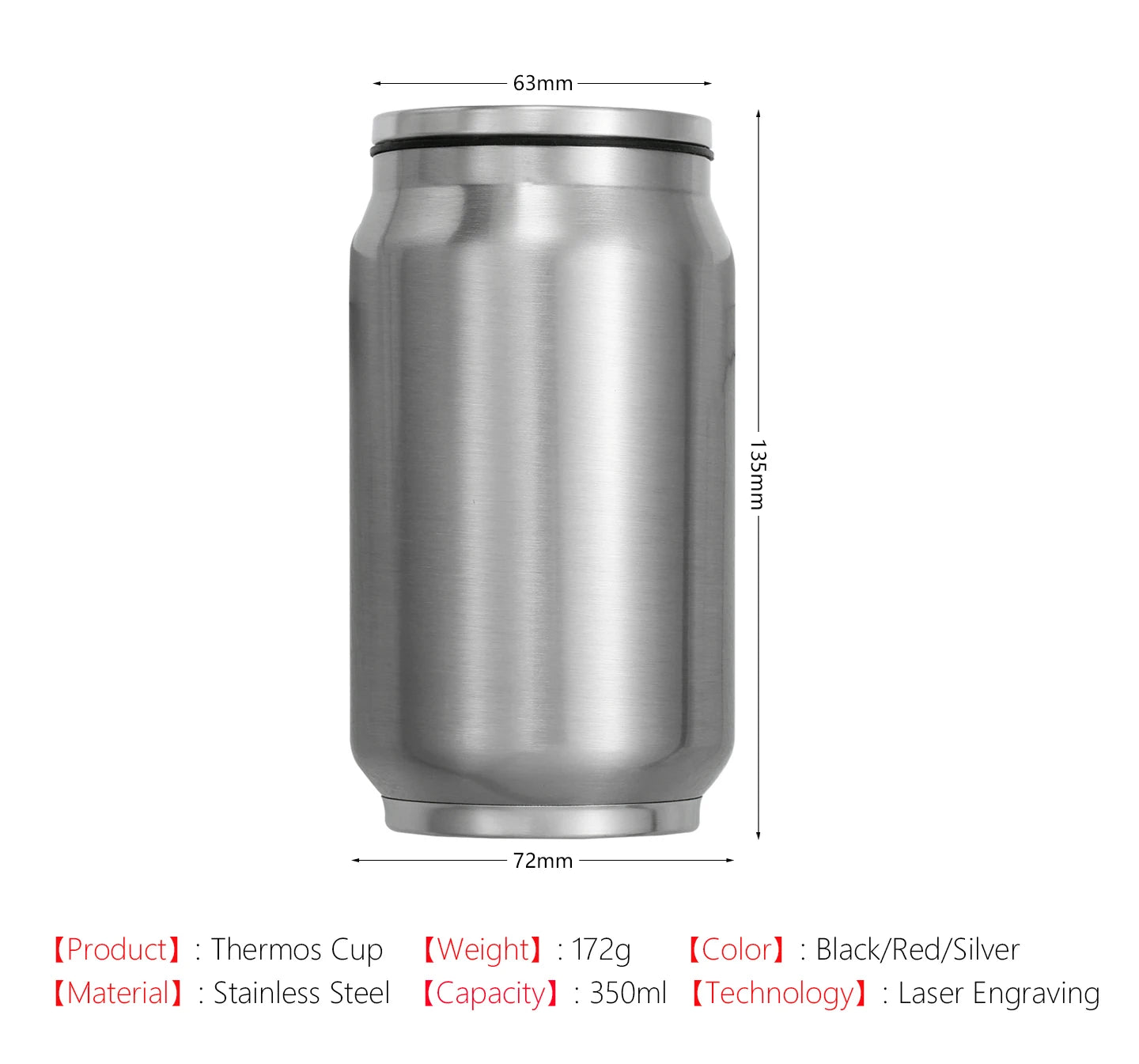 Custom LOGO Name Coffee Thermos Cup Water Bottle