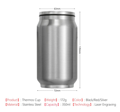 Custom LOGO Name Coffee Thermos Cup Water Bottle