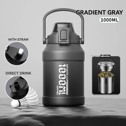 Thermos Water Bottle With Straw Handle Cup 316
