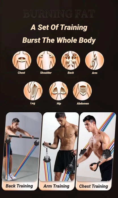 11Pcs/Set Pull Rope Resistance Bands Portable