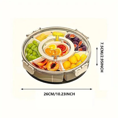Clear Snack Divided Rotating Serving Tray