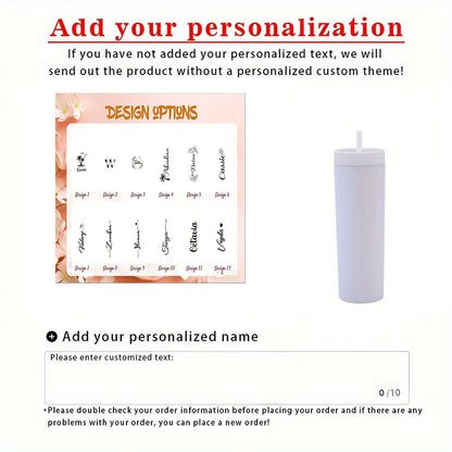 Personalized Slim Skinny Tumblers 16oz Matte Acrylic