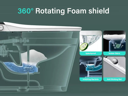 Elongated Smart Toilet with Bidet Built in