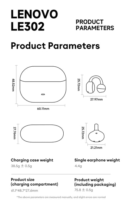 Lenovo LE302 OWS Ear Clip Earphones Wireless