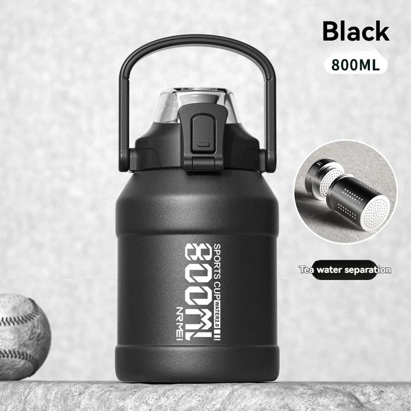 Thermos Water Bottle With Straw Handle Cup 316