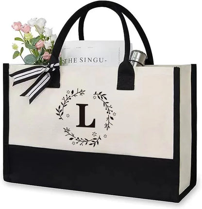 Canvas Tote Bag Letter Birthday Wedding Gift Personalized