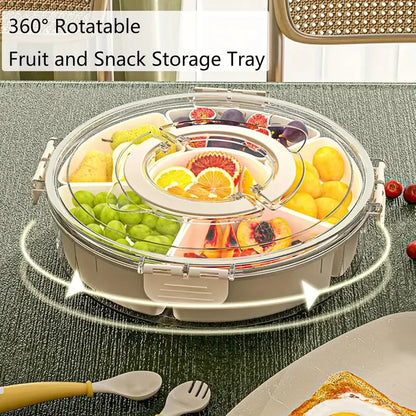 Clear Snack Divided Rotating Serving Tray