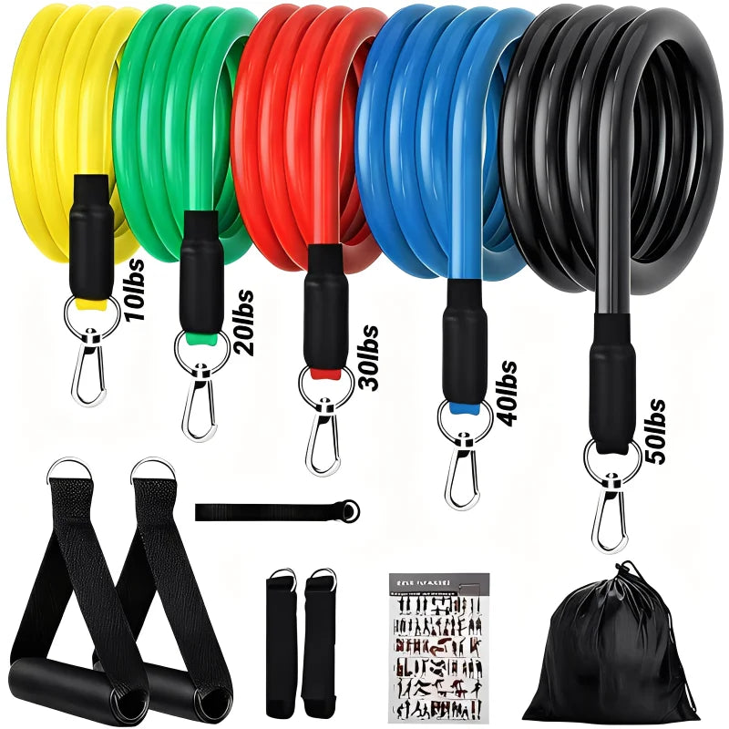 11Pcs/Set Pull Rope Resistance Bands Portable