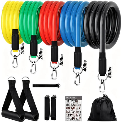 11Pcs/Set Pull Rope Resistance Bands Portable