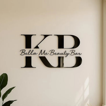 Custom Logo Wall Sign 3D Laser Cut Beauty Salon