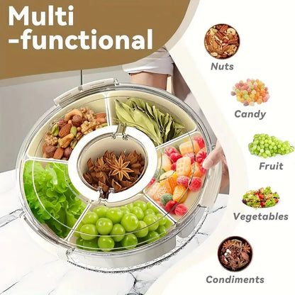 Clear Snack Divided Rotating Serving Tray