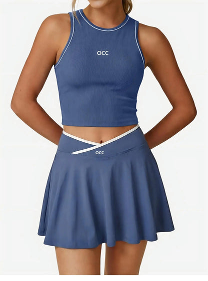 Tennis skirt set, golf half body patchwork skirt