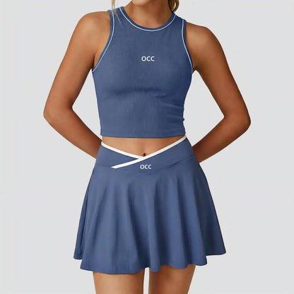 Tennis skirt set, golf half body patchwork skirt