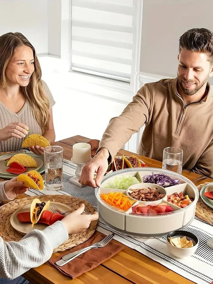 Clear Snack Divided Rotating Serving Tray