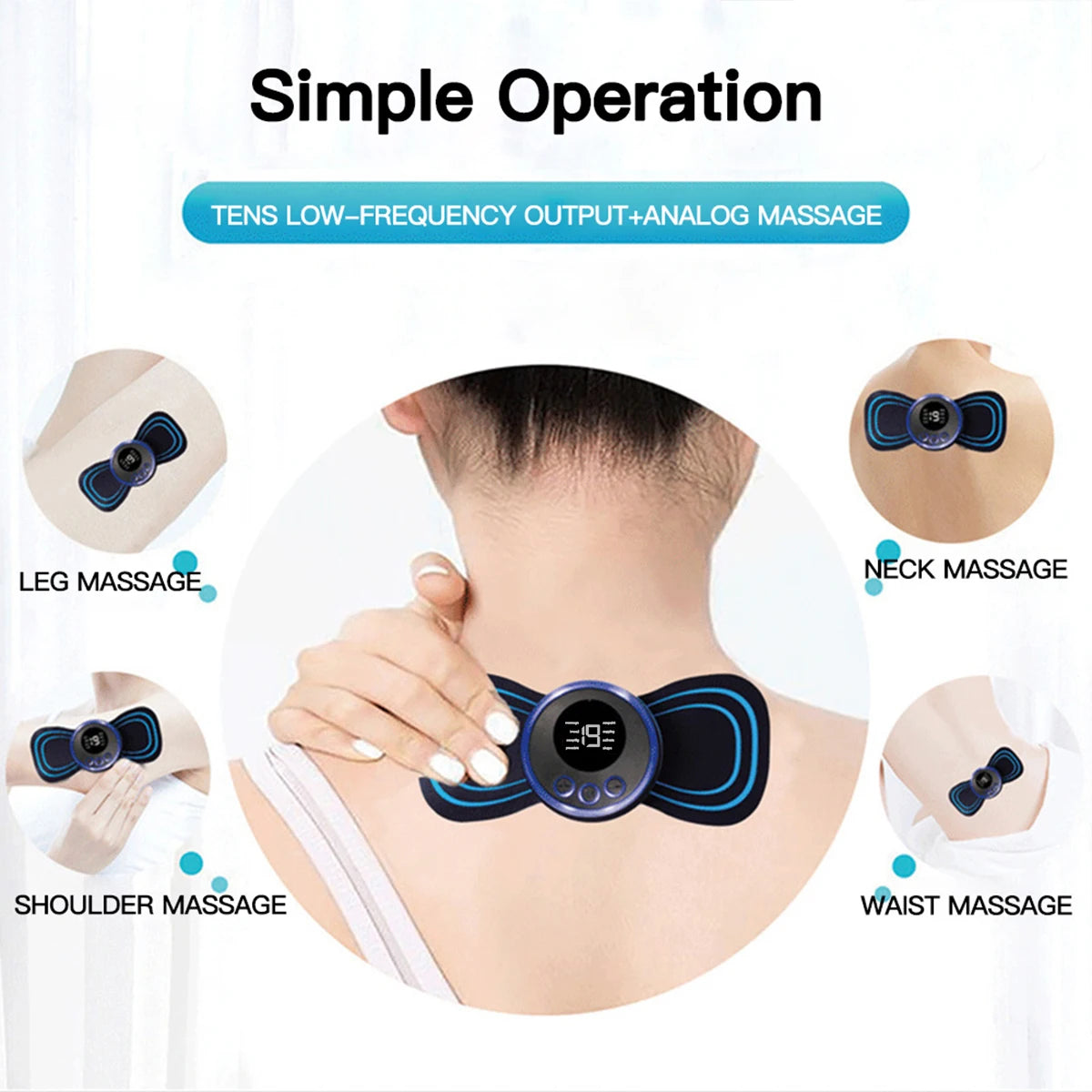 Electric Foot Massager Pad Neck Massage Set