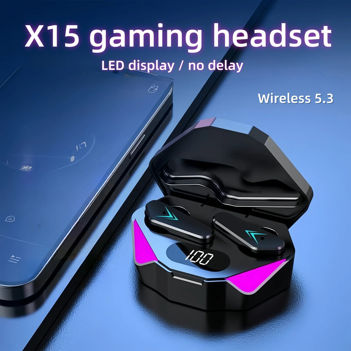 X15 TWS Wireless Bluetooth Headset LED
