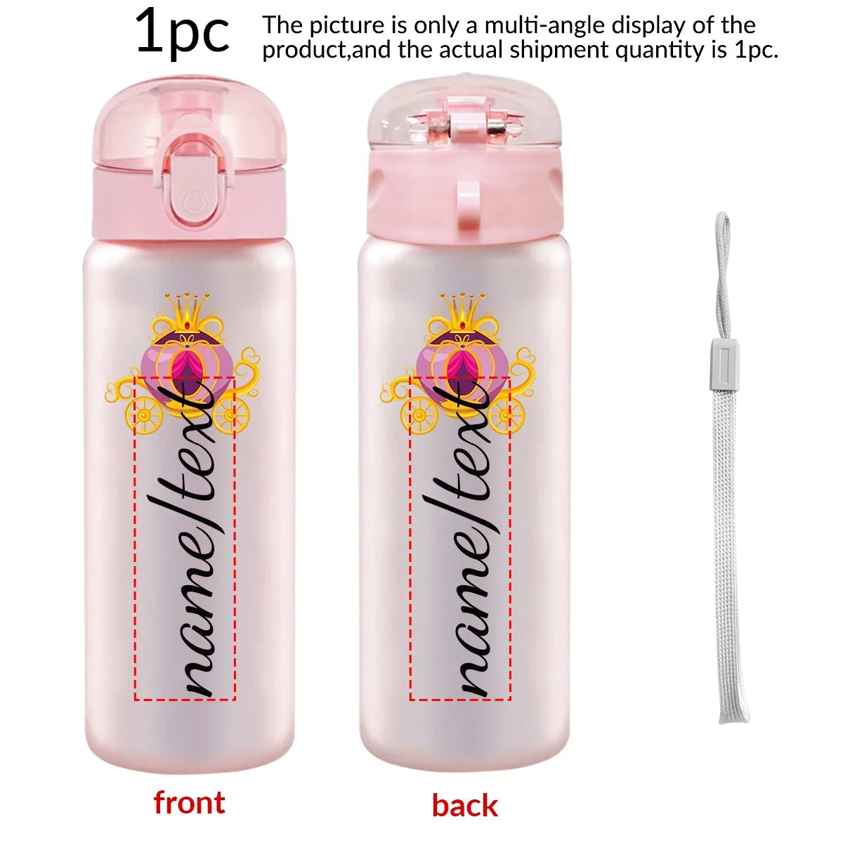 1pc Customized Cartoon Sports Water Bottle