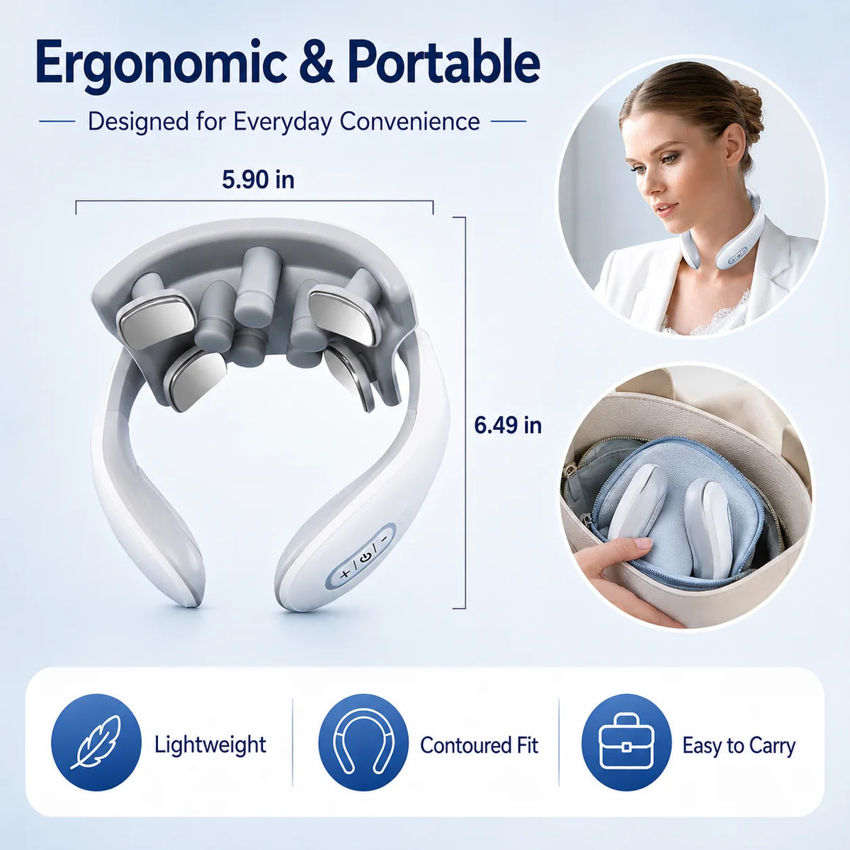 Smart Neck Massager for Adults, 5 Massage Modes
