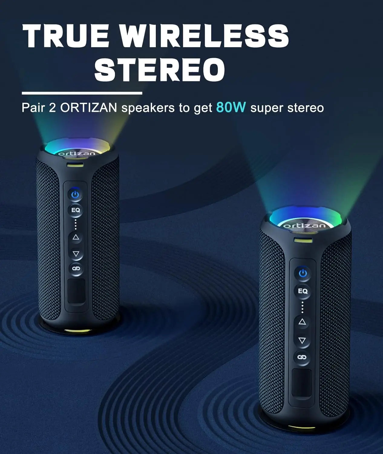 Ortizan Bluetooth Speakers 40W Enhanced Bass