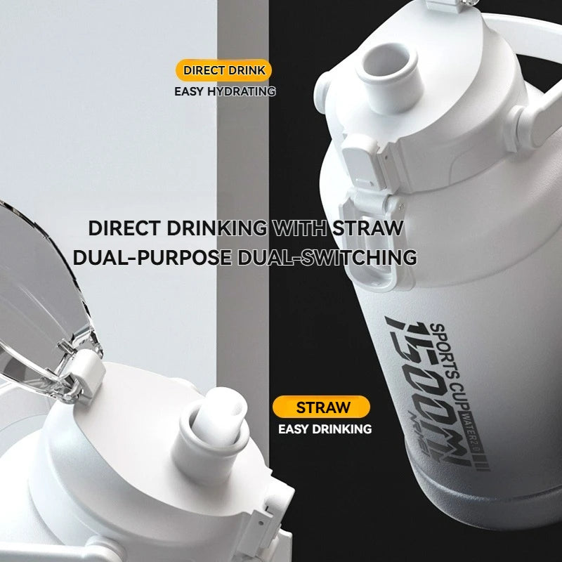 Thermos Water Bottle With Straw Handle Cup 316