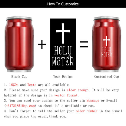 Custom LOGO Name Coffee Thermos Cup Water Bottle