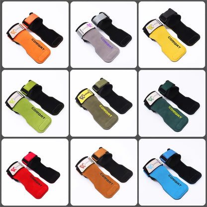 3-layers Cowhide Gym Gloves Grips Anti-Skid Weight