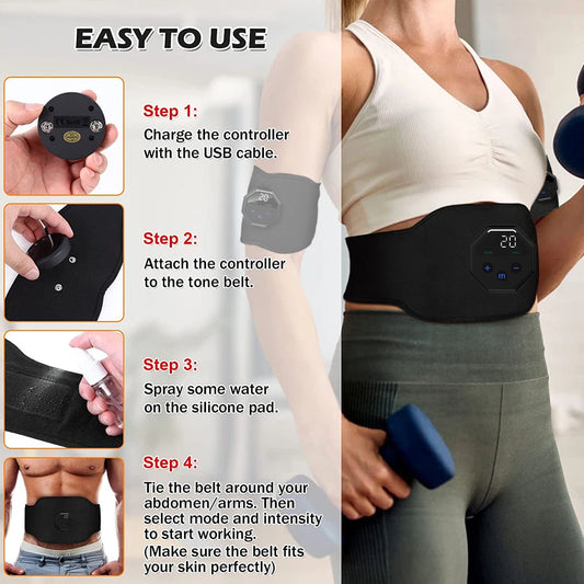 Rechargeable EMS Abdominal Muscle Trainer Belt