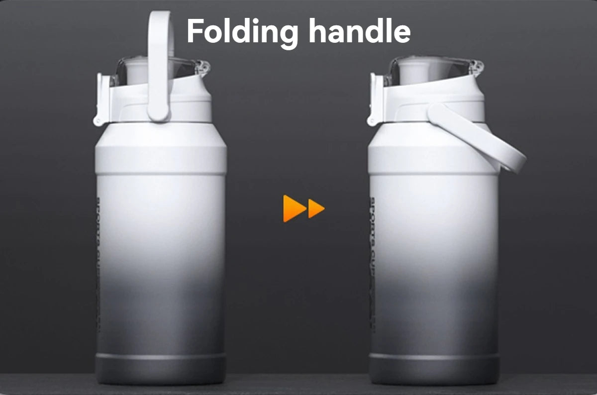 Thermos Water Bottle With Straw Handle Cup 316
