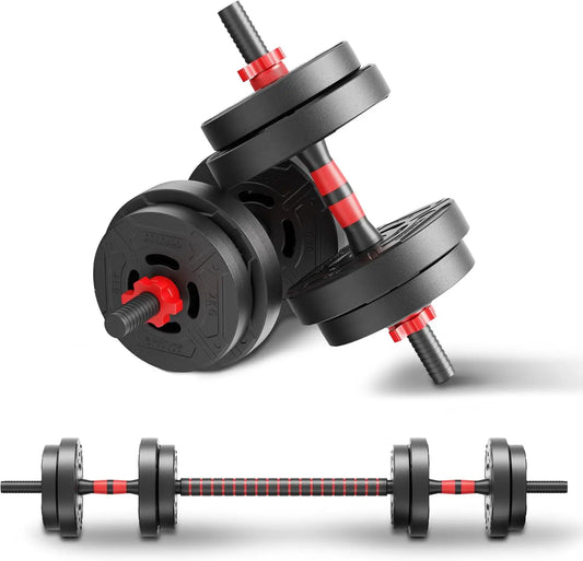 22lb 2-in-1 Adjustable Dumbbell & Barbell Set for Home