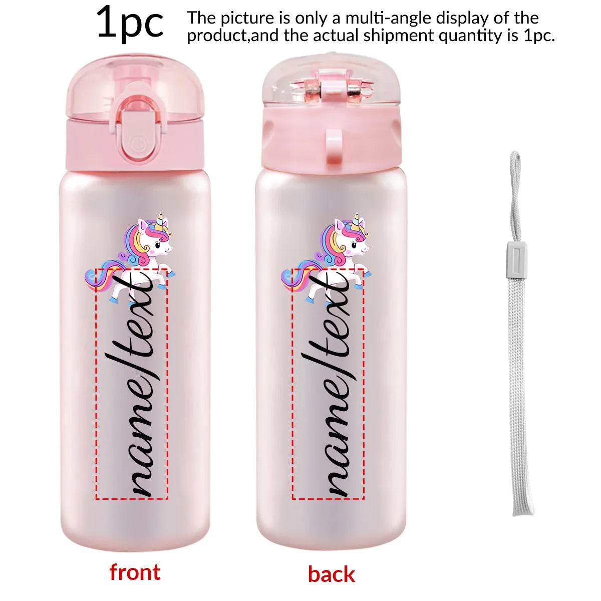 1pc Customized Cartoon Sports Water Bottle