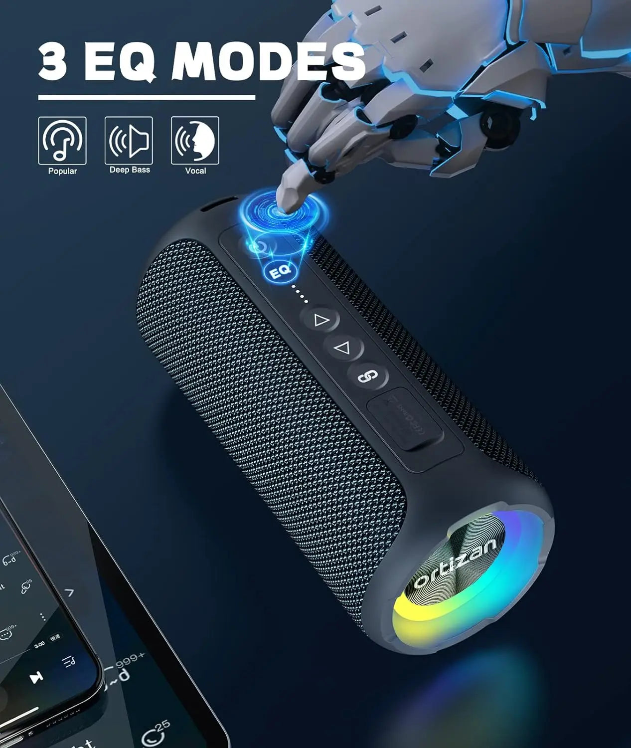 Ortizan Bluetooth Speakers 40W Enhanced Bass