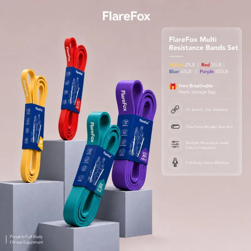 FlareFox Multiple Resistance Bands Set Pull-up
