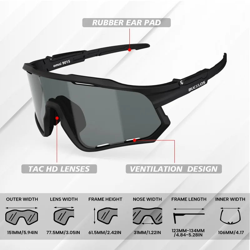 BUCKLOS Polarized Cycling Glasses UV400 Road