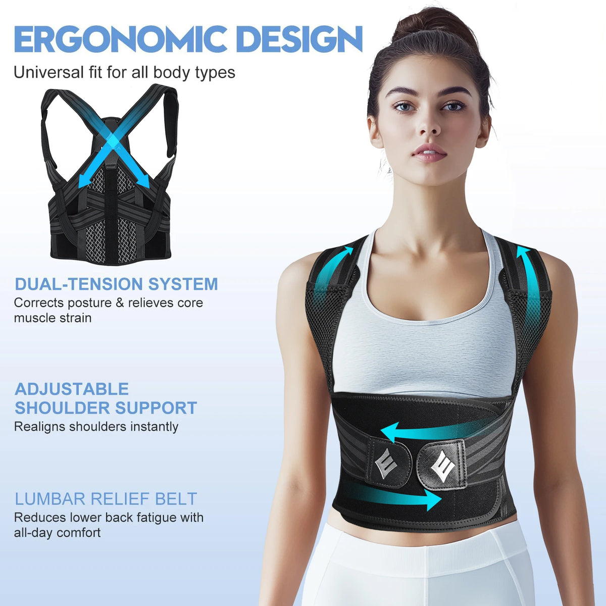 Posture Corrector Back Brace Adjustable Back Support