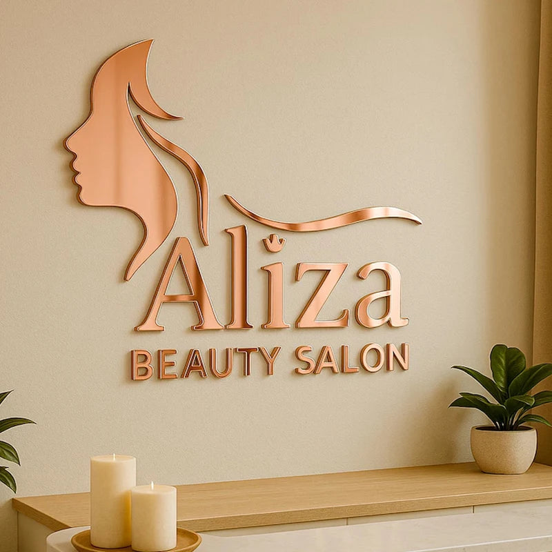 Custom Logo Wall Sign 3D Laser Cut Beauty Salon