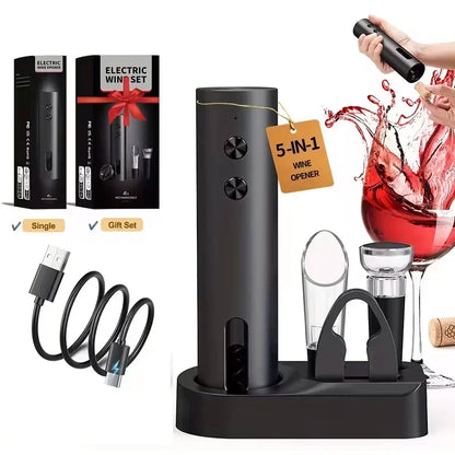 Rechargeable Electric Wine Opener with Foil Cutter