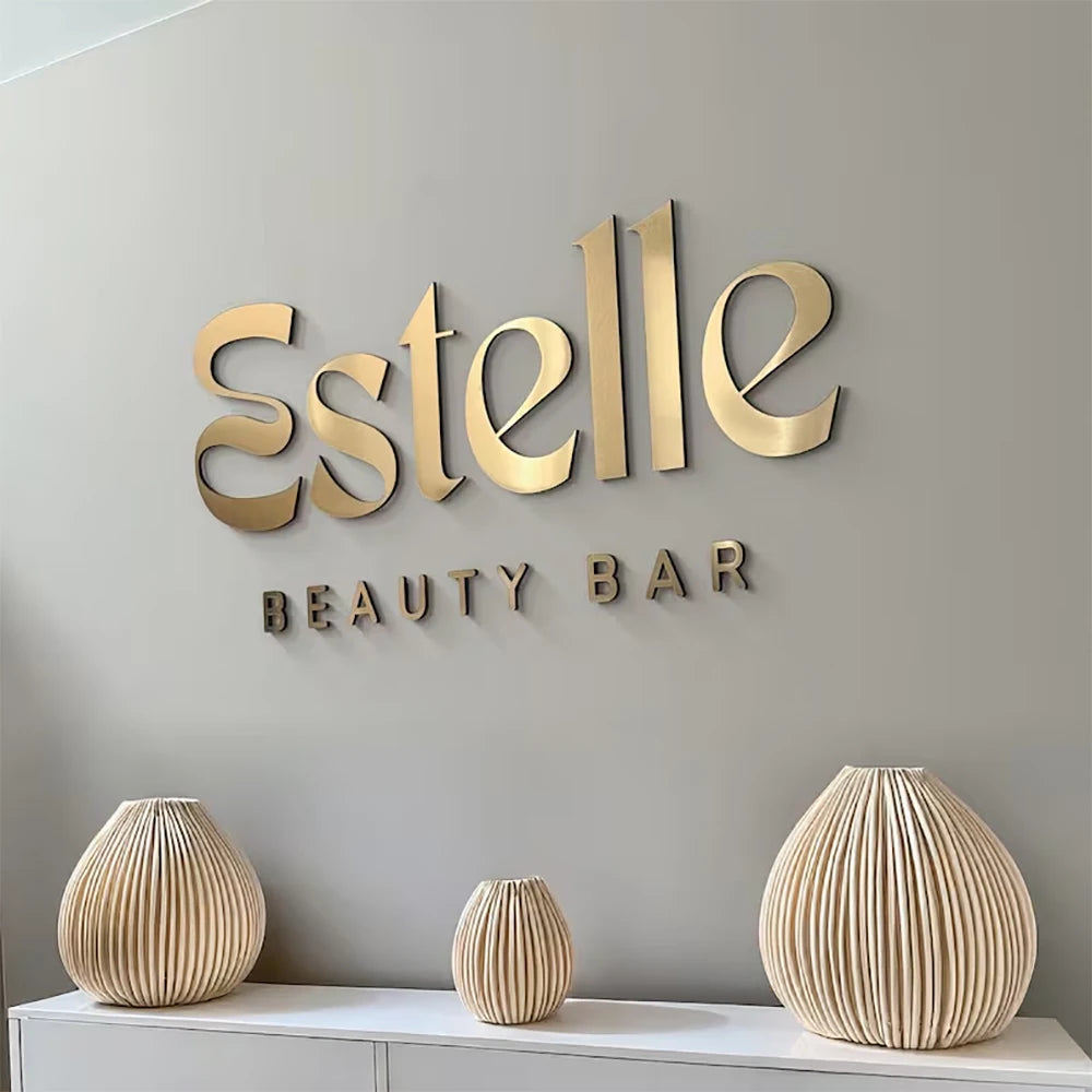 Custom Logo Wall Sign 3D Laser Cut Beauty Salon