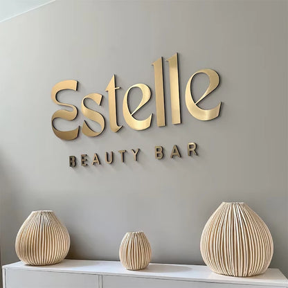 Custom Logo Wall Sign 3D Laser Cut Beauty Salon