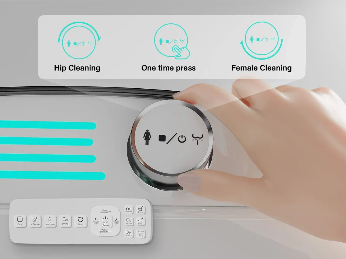 Elongated Smart Toilet with Bidet Built in