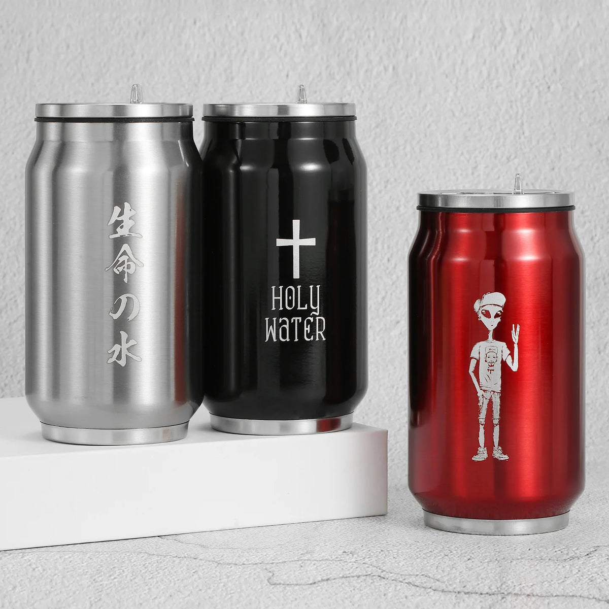 Custom LOGO Name Coffee Thermos Cup Water Bottle