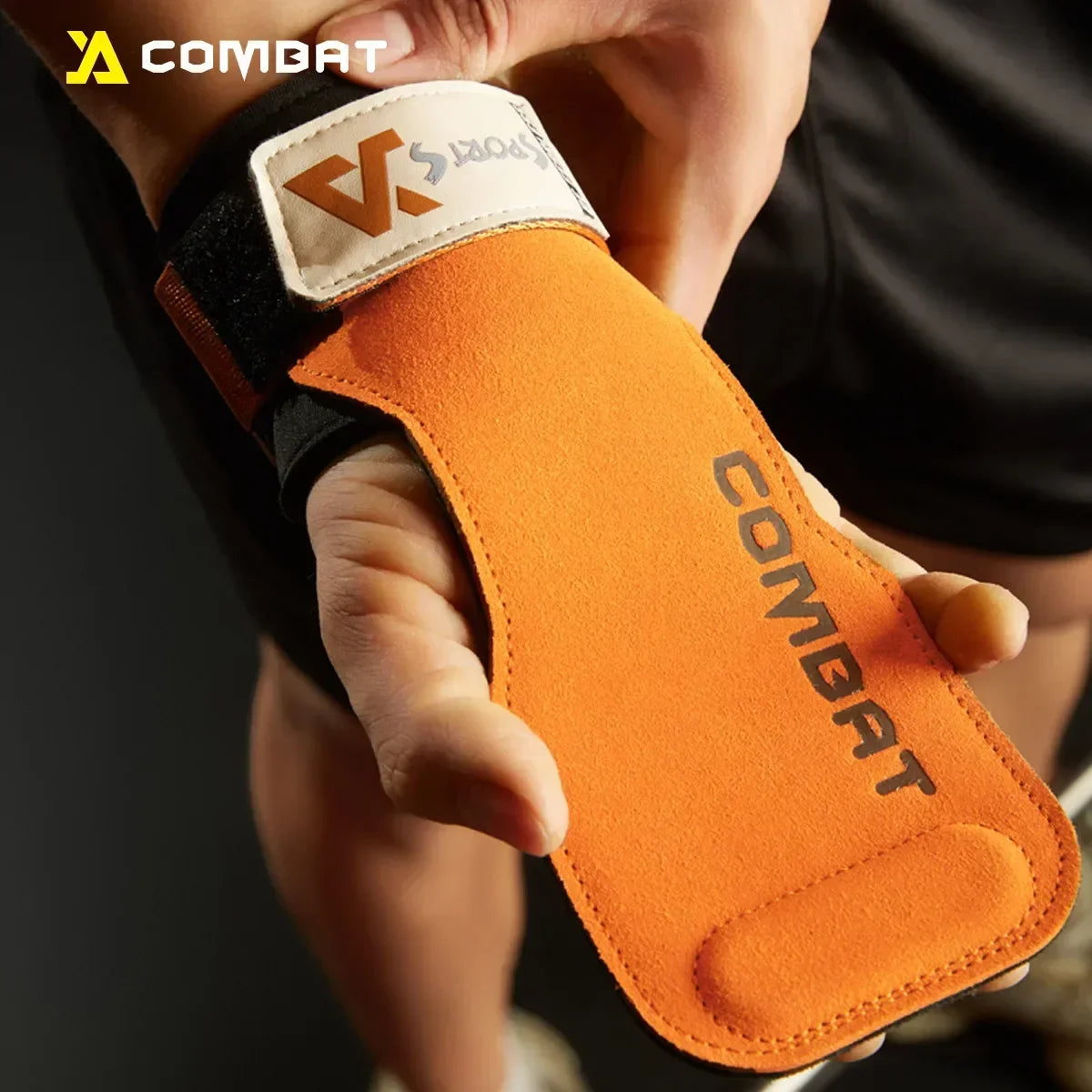 3-layers Cowhide Gym Gloves Grips Anti-Skid Weight