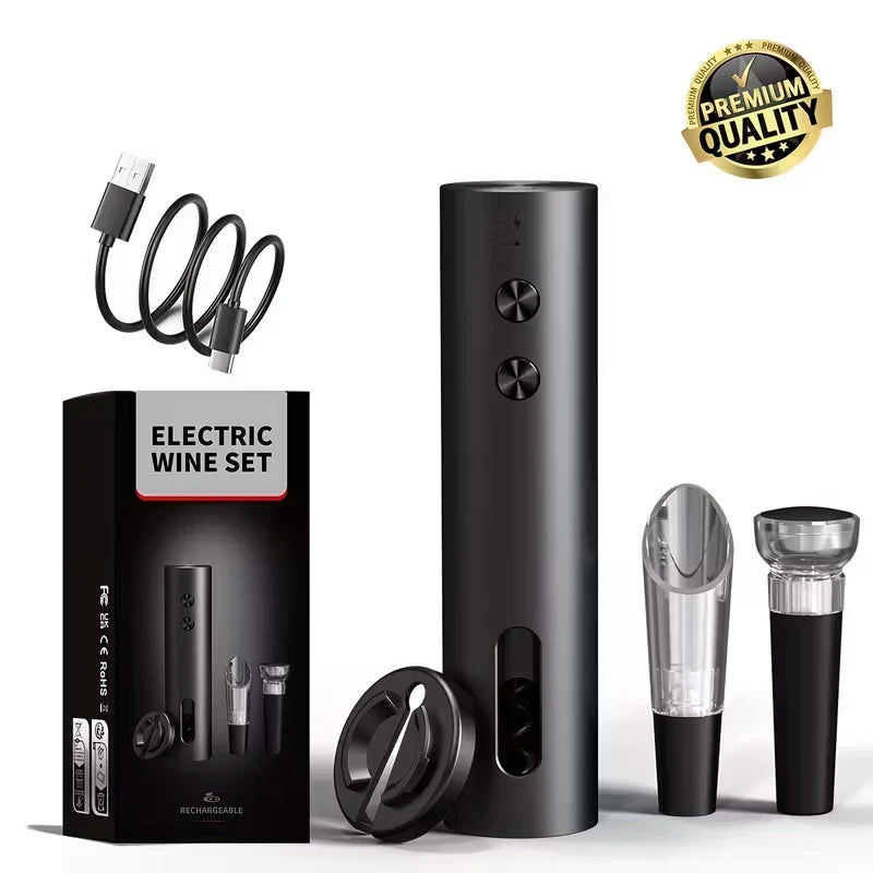 Rechargeable Electric Wine Opener with Foil Cutter