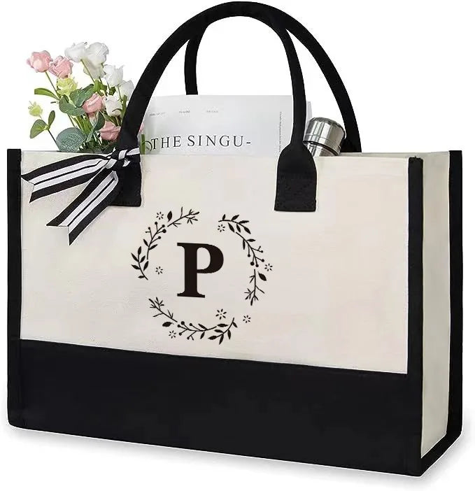 Canvas Tote Bag Letter Birthday Wedding Gift Personalized